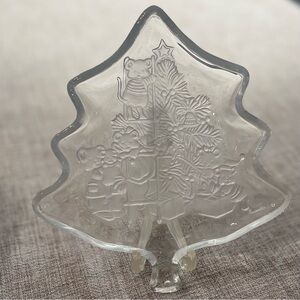 Glass Christmas Tree Candy Dish